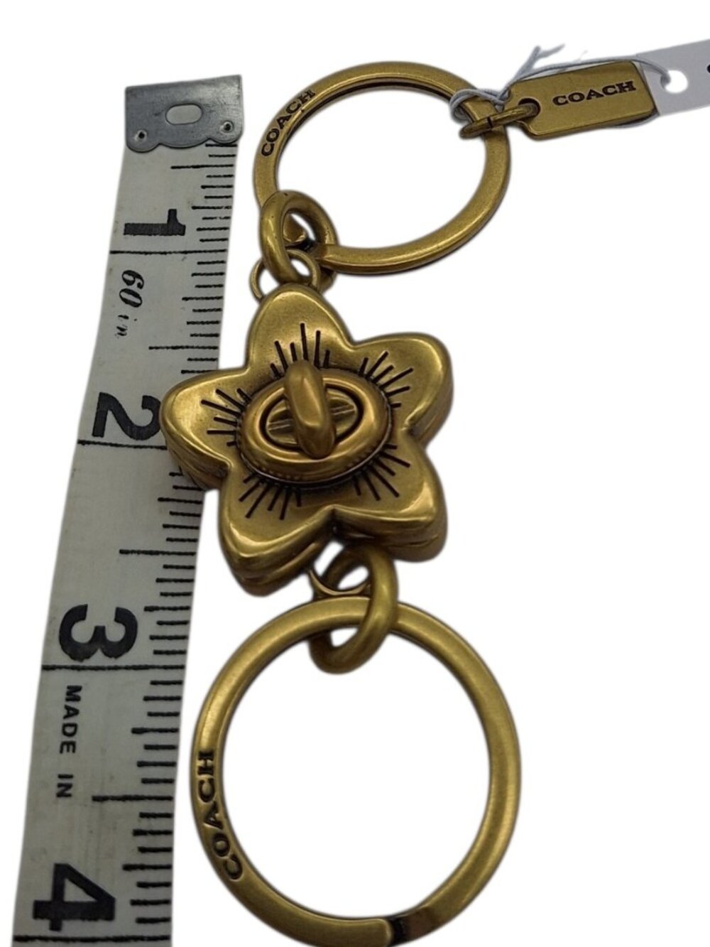 Coach RARE Wildflower Turnlock Valet Key Fob Bag Charm NWT - Picture 6 of 6